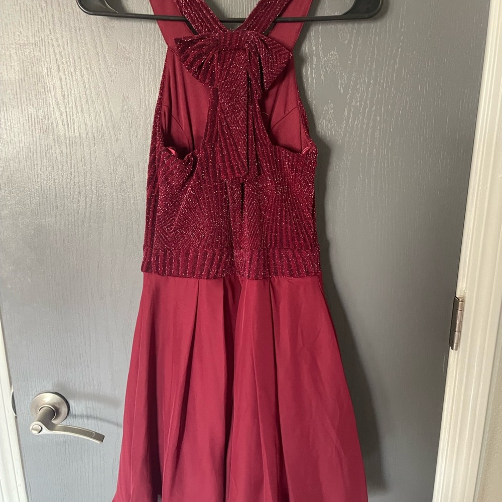 Trixxi Red Smocked Halter Sundress